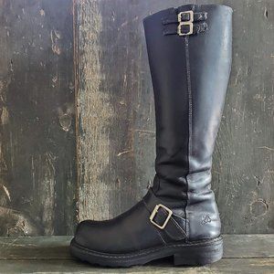 John Fluevog BondGirl Black Leather Tall Boot